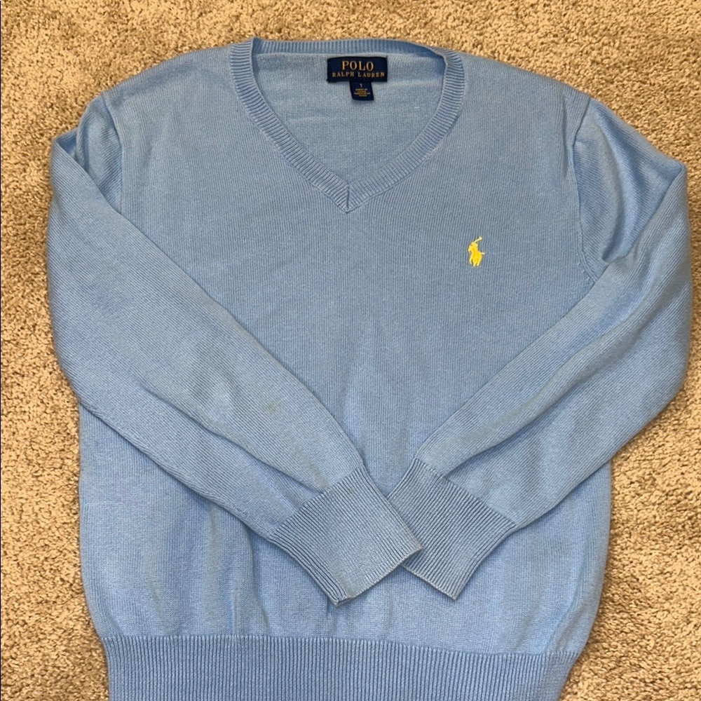Polo by Ralph Lauren Blue V-Neck Sweater